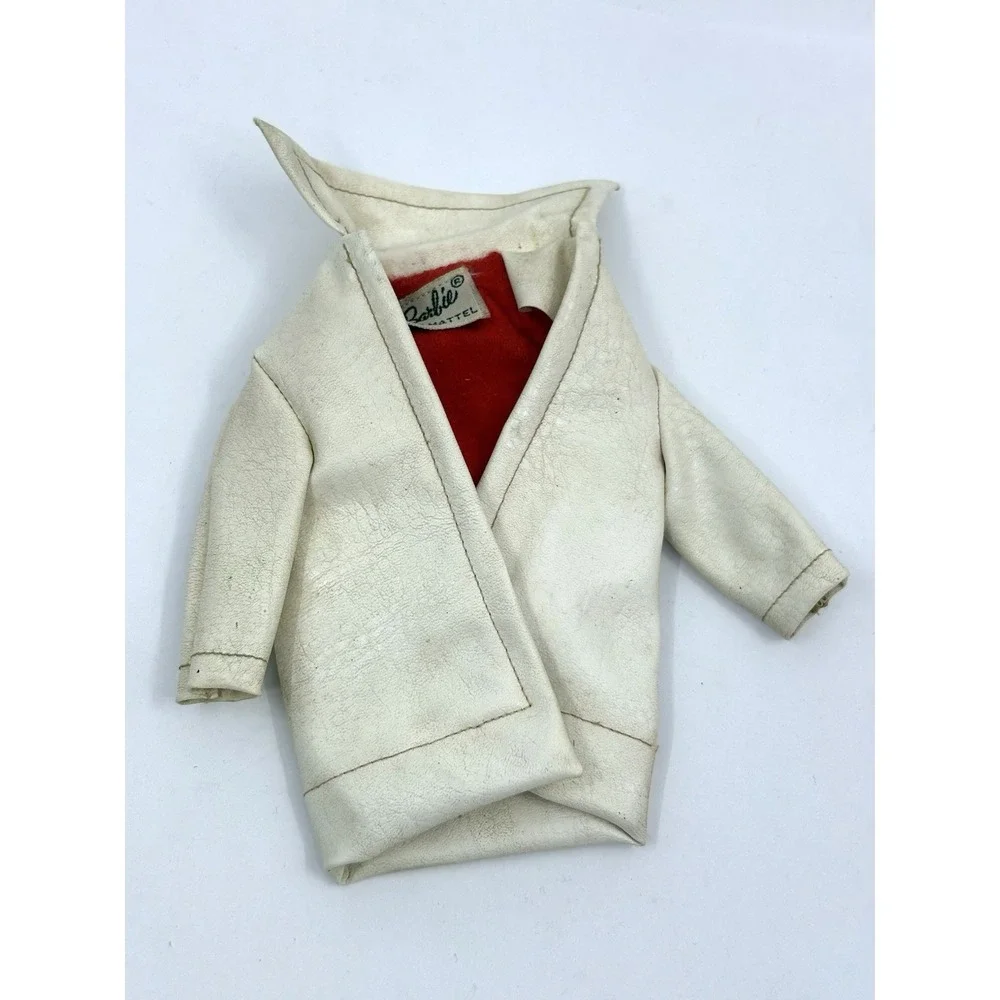 Vintage 1960's Mattel Barbie Winter Holiday #975 White Vinyl Coat
